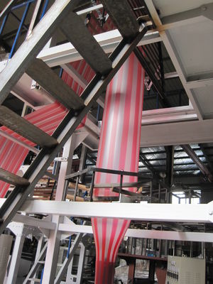China 600mm Width Double Color LDPE / HDPE Film Blowing Machine supplier