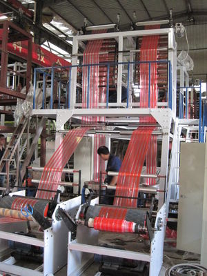 China LDPE / HDPE Double Head Film Blowing Machine Used For Double Color plastic bags supplier