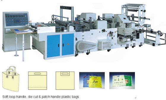 China Full Automatic Plastic bag making machine for Soft loop Handle bag supplier