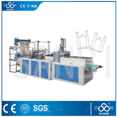 China Double Layers Automatic T-shirt Bag Making Machine For Flat / Garbage Bag supplier