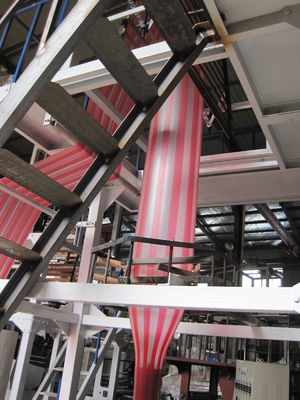 600mm Width Double Color LDPE / HDPE Film Blowing Machine supplier